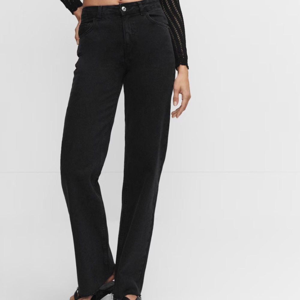 Mango wideleg mid-rise jeans